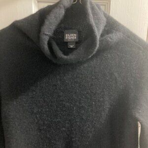 Eileen Fisher 100% Cashmere Black Turtleneck Sweater, Size: Petite Petite